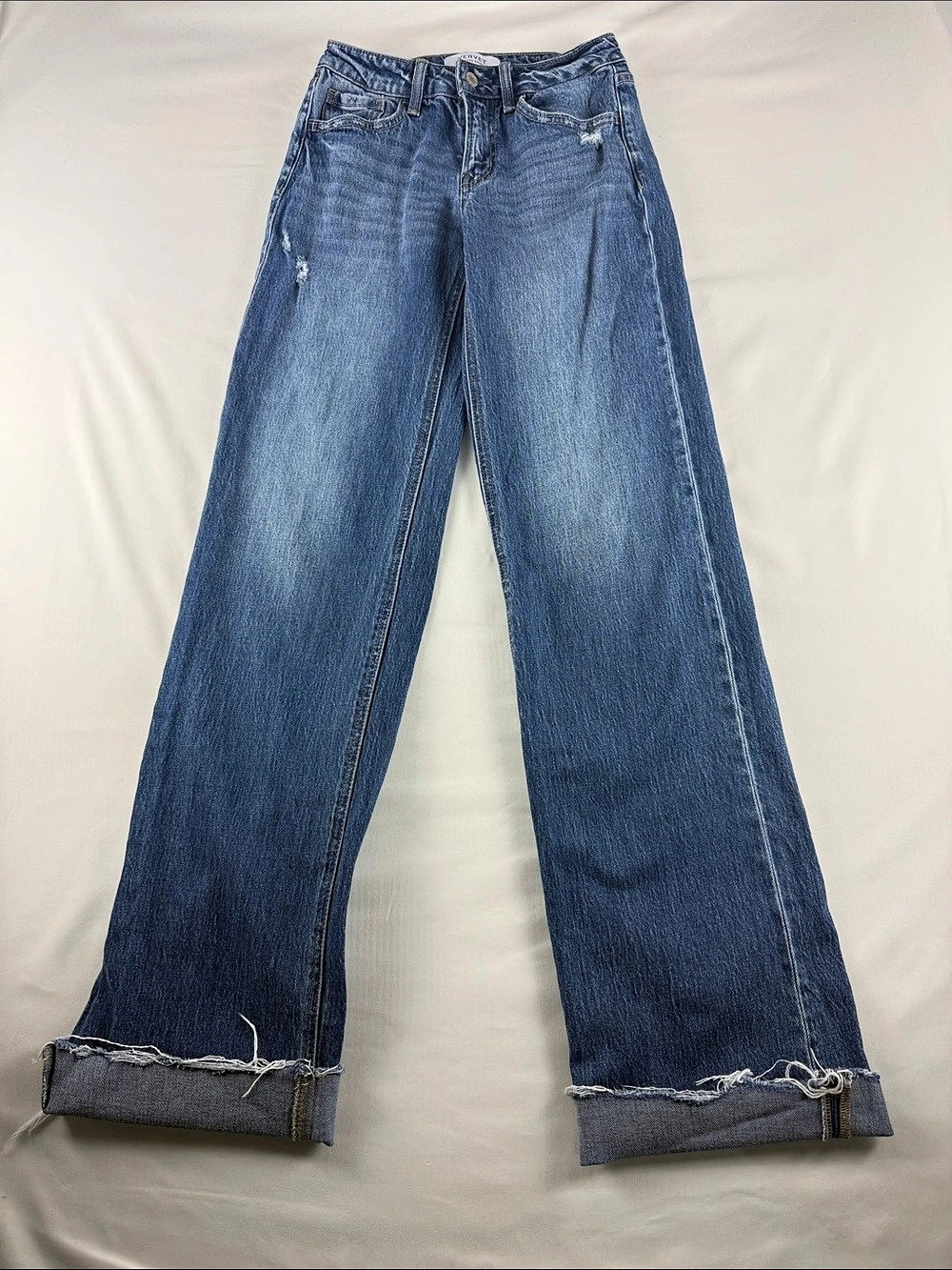 Vervet High Rise Wide Leg Distressed Jeans Women’s 22 Long 33” Inseam